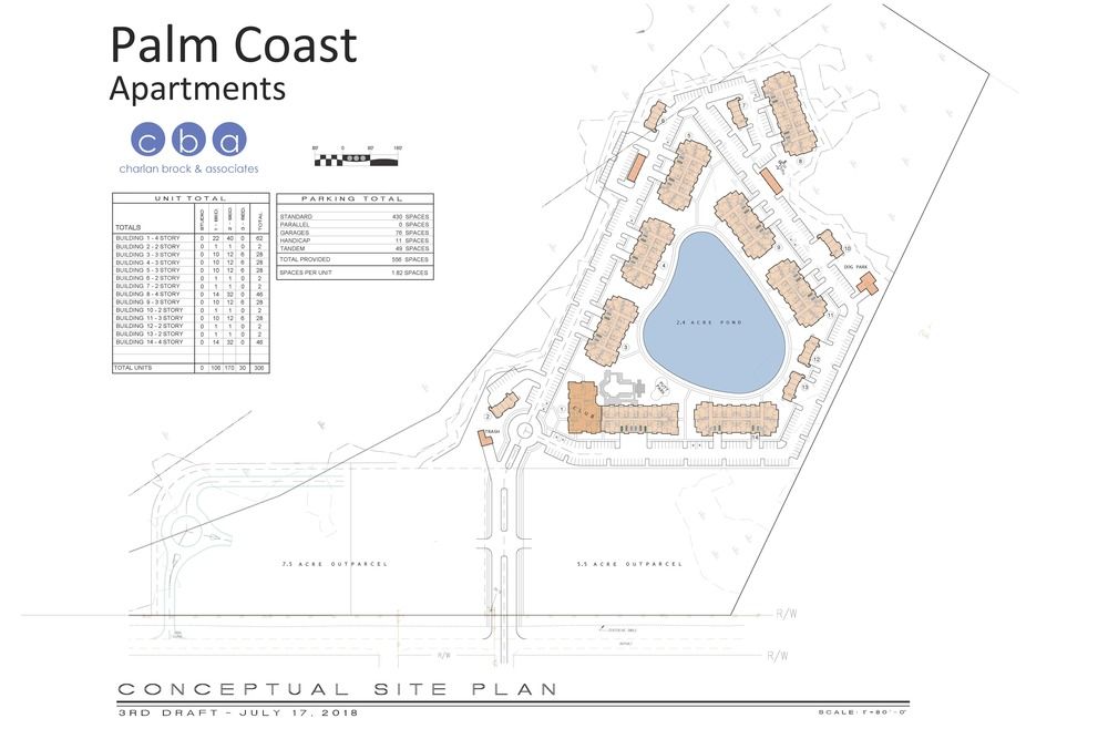 Lot 3, a 306 unit apartment site: Pine Lakes Pkwy, Palm Coast, FL 32136